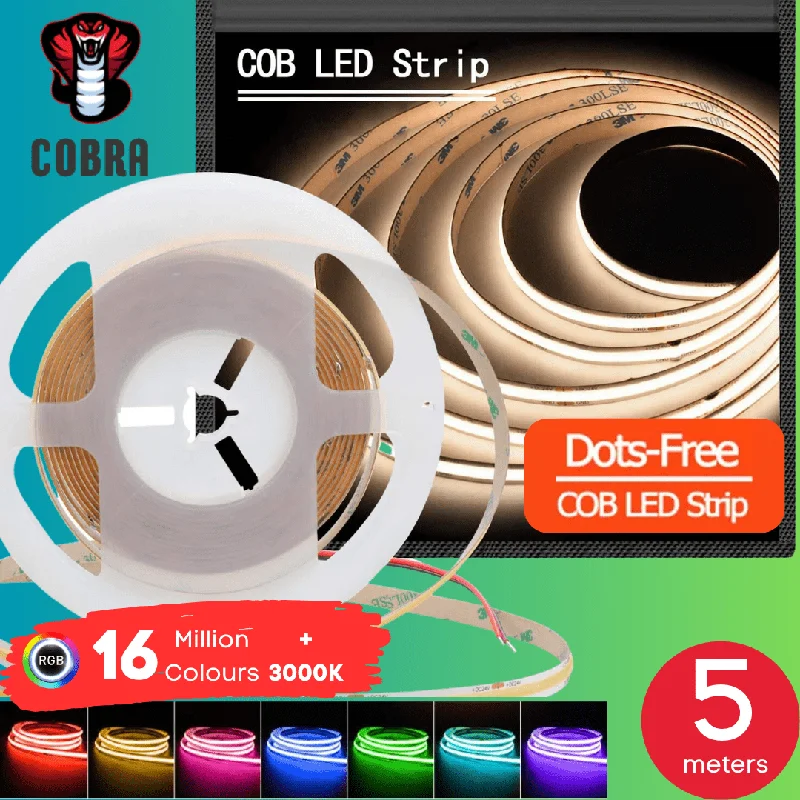 5 meter 80W Cobra Pro Indoor COB Dot Free Strip Light Kit - RGB+3K