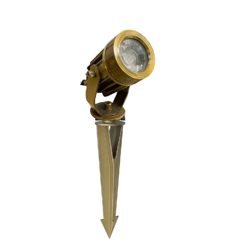 Scenic Antique Brass LED Garden Spike