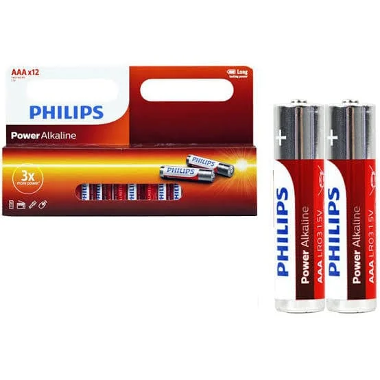 12PCS GENUINE Philips Long Life Alkaline AAA Battery