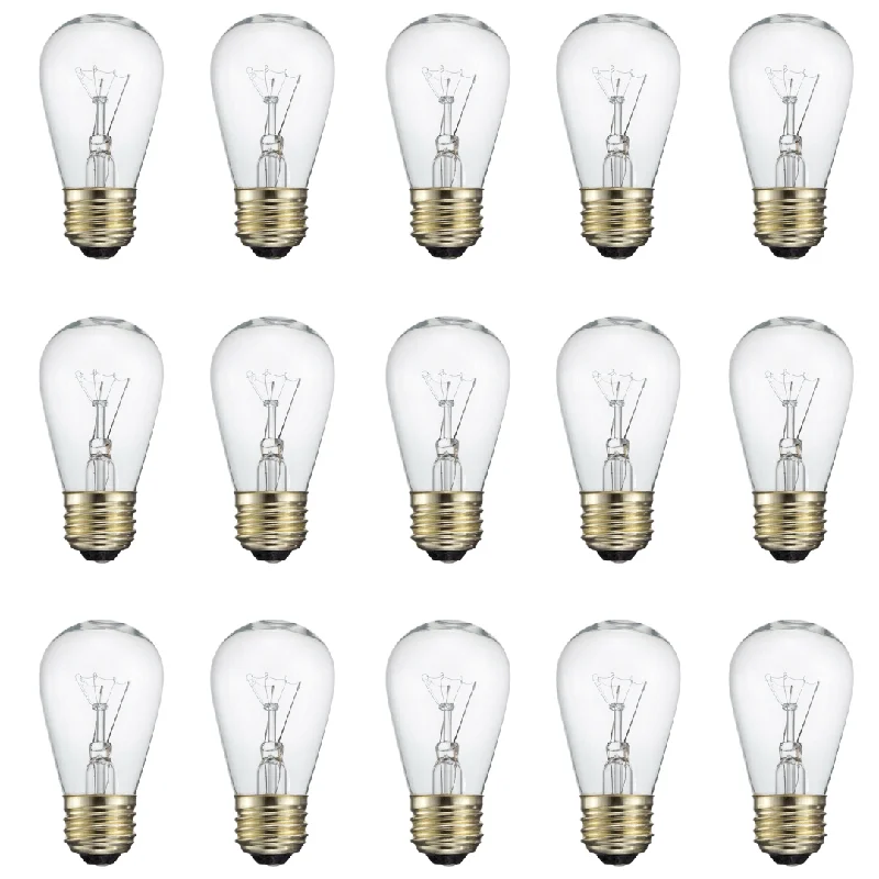 15pc Box Vintage Festoon Globe 11W Incandescent Light Bulb E27