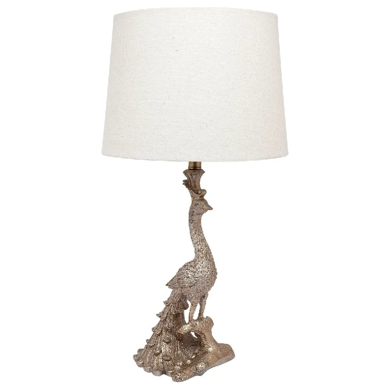 Peacock Table Lamp - Champagne Gold