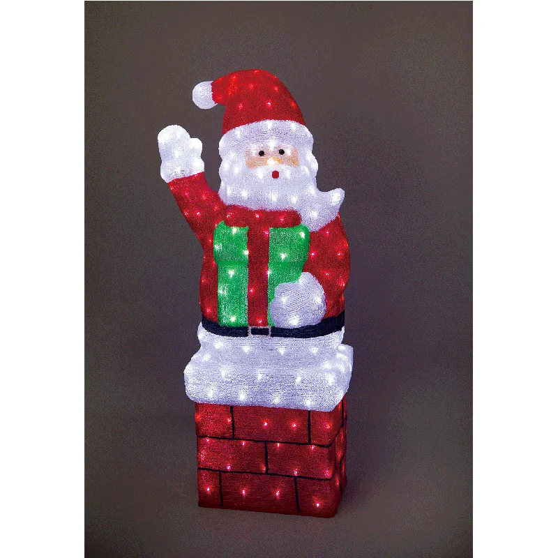 Acrylic Large Standing Santa with Gift Box - H118cm