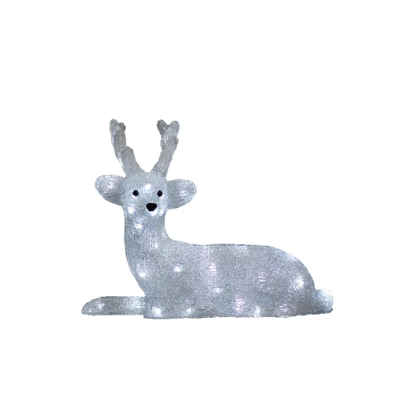 Acrylic Sitting Reindeer - H46cm