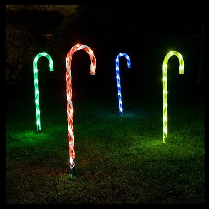 Set of 4 Connectable Candy Cane - 2 Colour Options