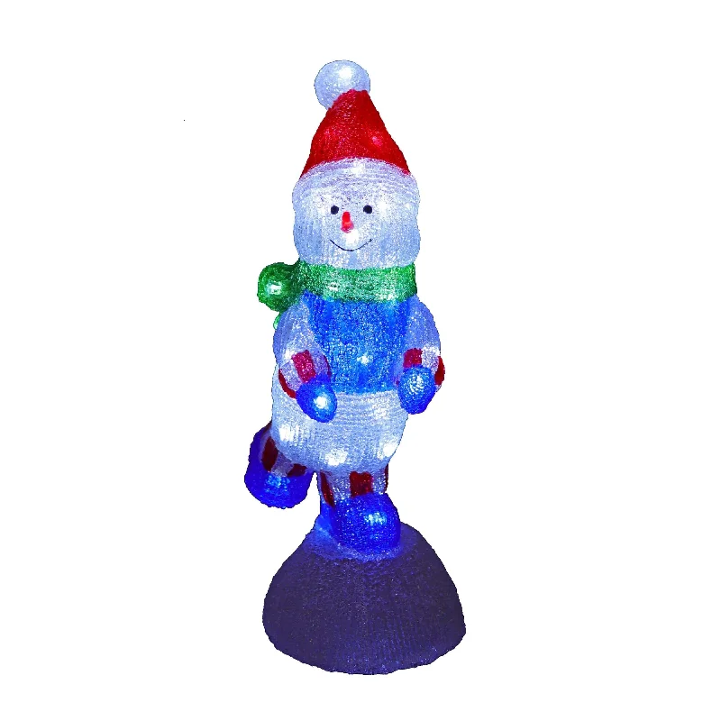 Acrylic LED Snowman on Snowball - H46cm