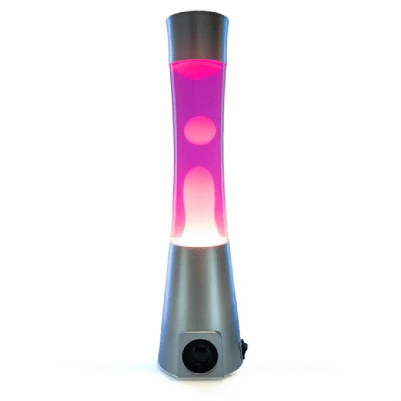 Bluetooth Speaker Lava Lamp Silver Pink White Motion