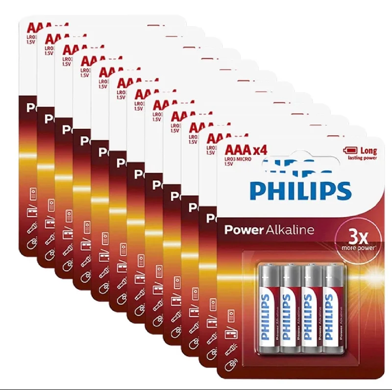 48 Pack GENUINE Philips Long Life Alkaline AAA Battery