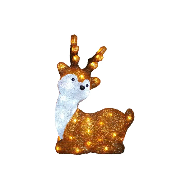 Acrylic Sitting Cute Reindeer - H40cm