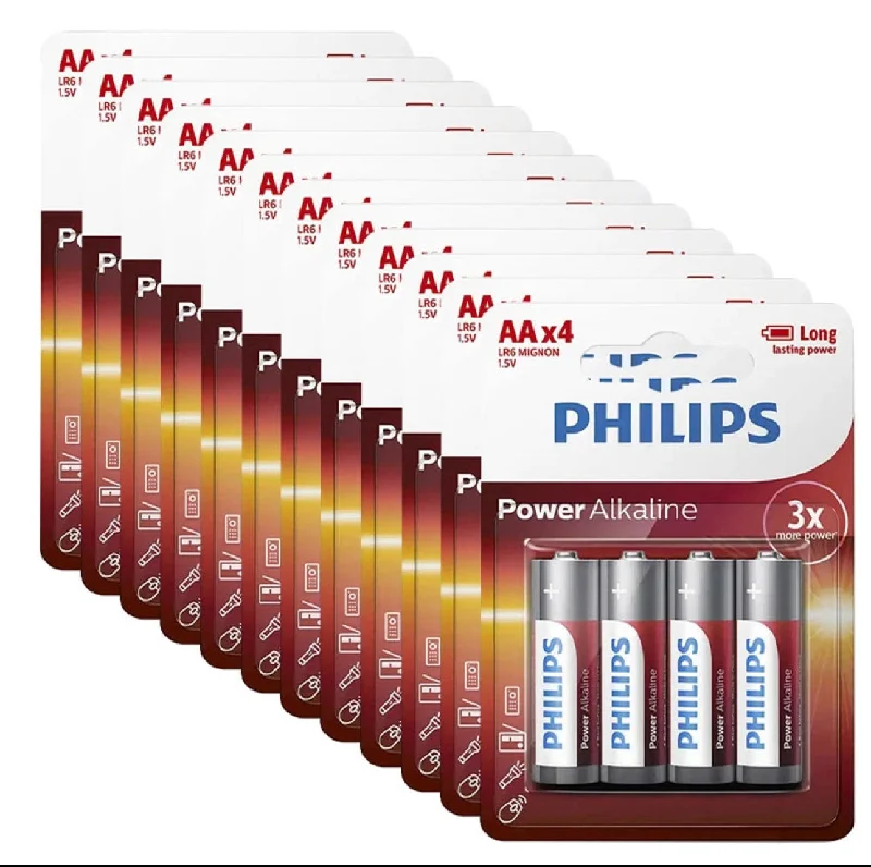 48 Pack GENUINE Philips Long Life Alkaline AA Battery