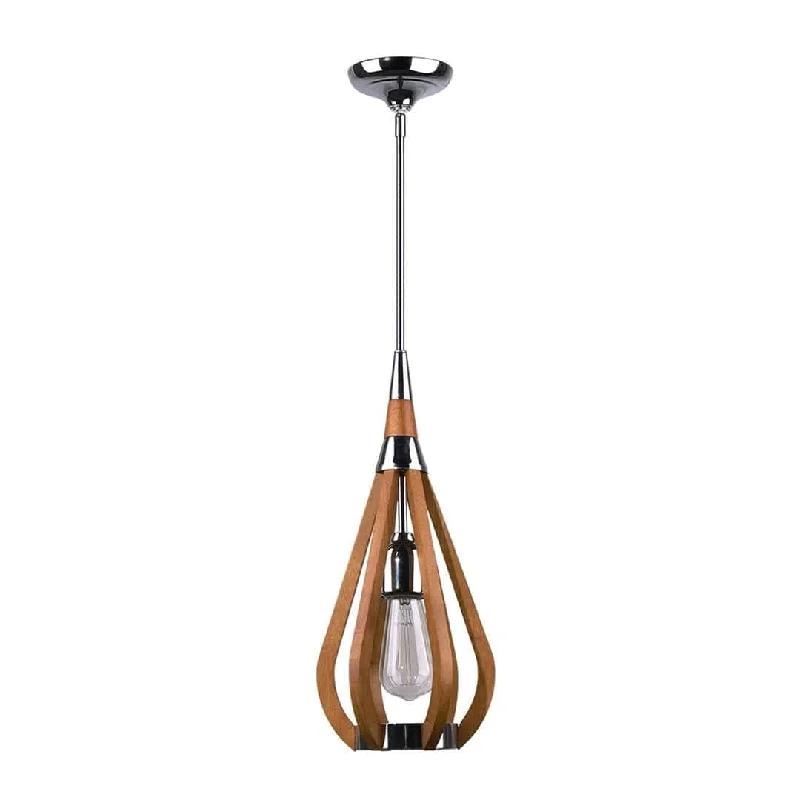 BENITO Dark Brown Timber - 1 Light Pendant