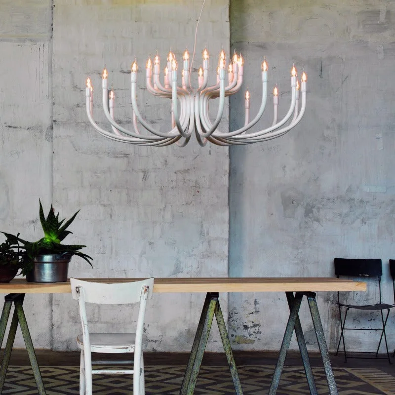 Eclectic Aluminium Multi-Arm Chandelier