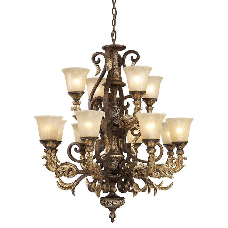 Regency Twelve-Light Two-Tier Chandelier