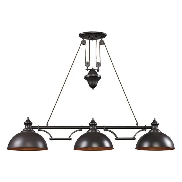 Farmhouse Three-Light Billiard Chandelier