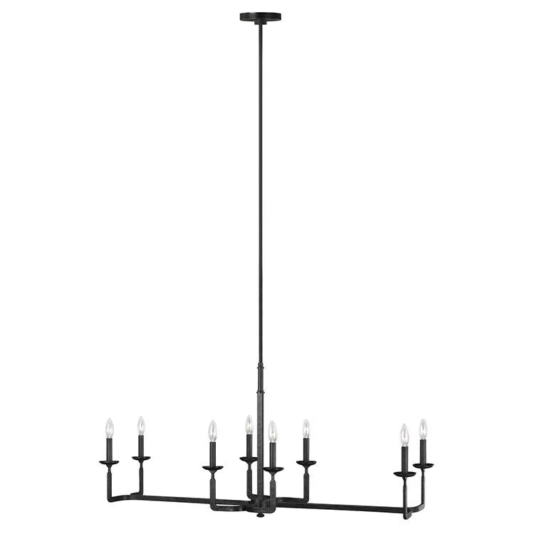 Chandeliers with Metal Frames in Black FinishAnsley Eight-Light Linear Chandelier Chandeliers with Metal Frames in Black FinishAnsley Eight-Light Linear Chandelier