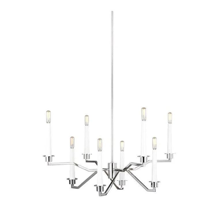 Chandelier Hopton Ellen DeGeneres 8 Lamp Polished Nickel 60 Watts 27 x 18-3/4 Inch