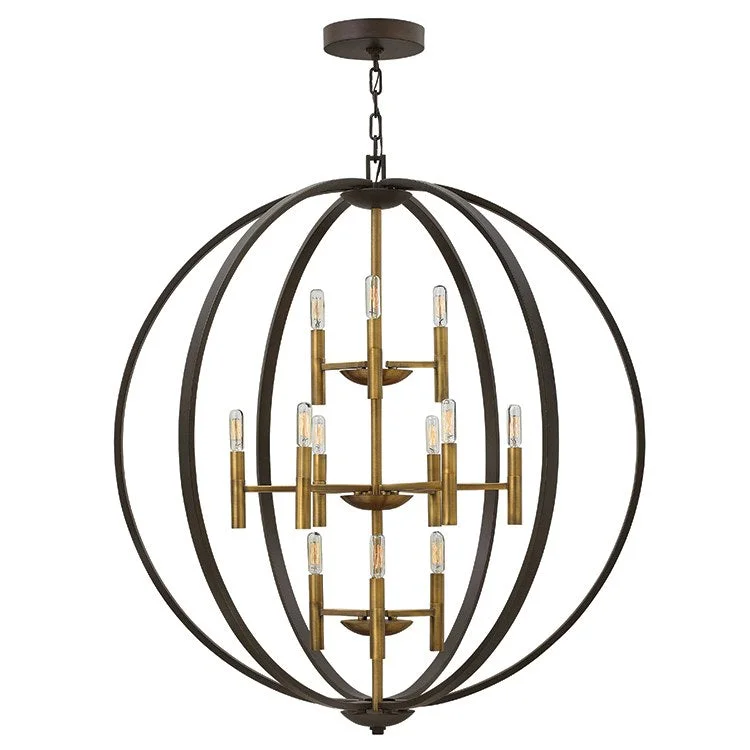 Euclid Twelve-Light Three-Tier Pendant