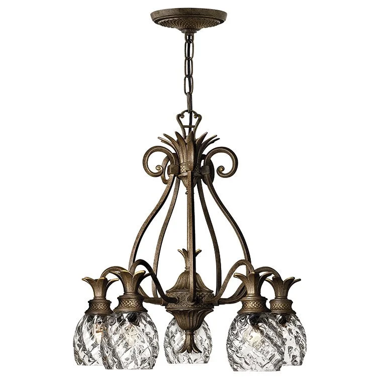 Plantation Five-Light Single-Tier Downlight Chandelier