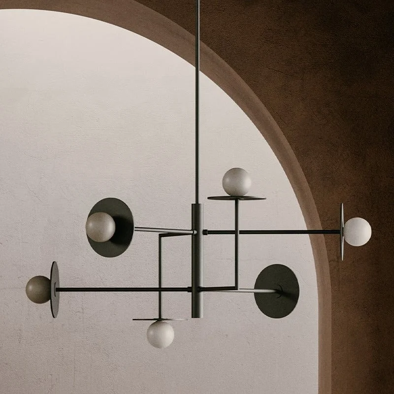 Minimalist Orb Disc Chandelier