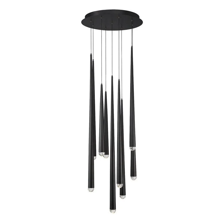 Cascade Nine-Light LED Crystal Round Chandelier 3500K