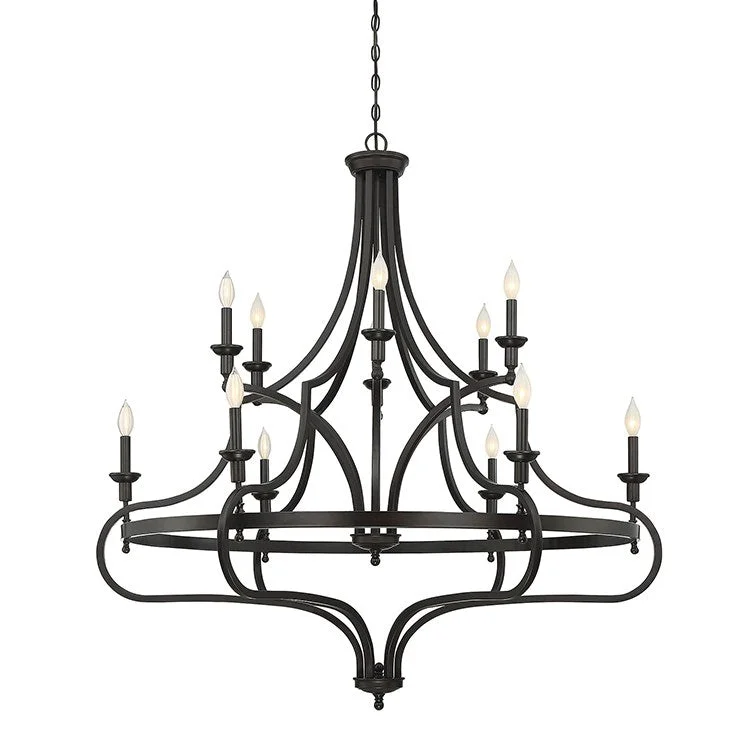 Sheilds Twelve-Light Three-Tier Chandelier