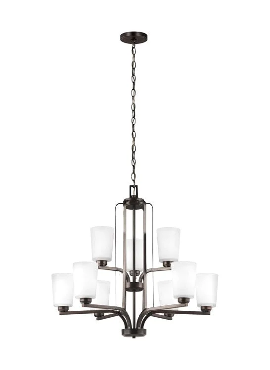 Franport Nine-Light Two-Tier Chandelier