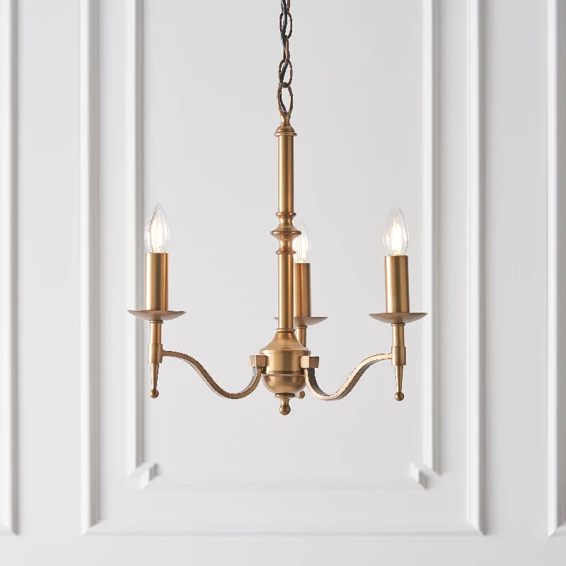 Stanford 3 Light Antique Brass Finish Chandelier