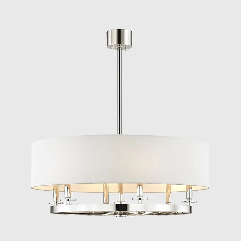 Transitional Linen Pendant Light | Various Finishes