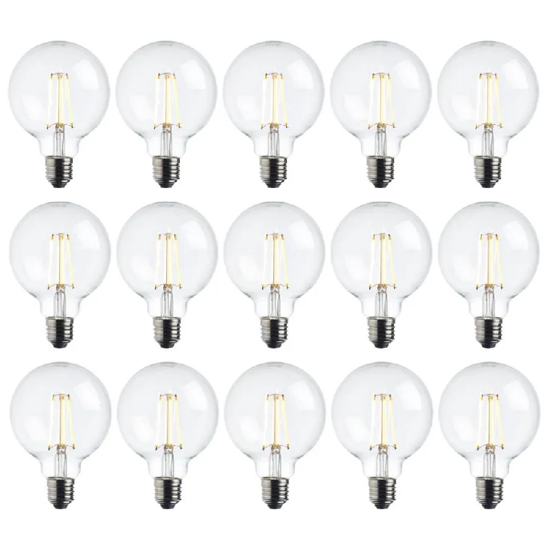 15 x E27 Warm White LED Filament Globe Light Bulb Dimmable 7W