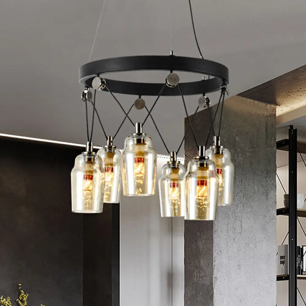 Chandeliers with Metal Frames in Black FinishChandeliers with Metal Frames in Black Finish6-Light Cocktail Shaker Chandelier: Loft Black with Clear Glass Suspension Pendant Light Chandeliers with Metal Frames in Black FinishChandeliers with Metal Frames in Black Finish6-Light Cocktail Shaker Chandelier: Loft Black with Clear Glass Suspension Pendant Light