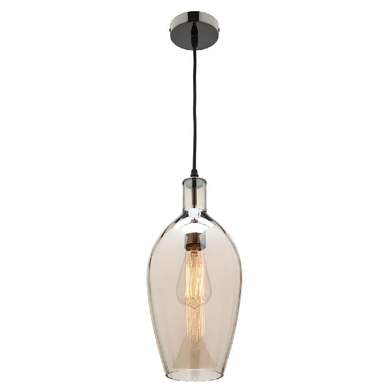 CLEARANCE Classic Slimline Glass Pendant Light in Cognac