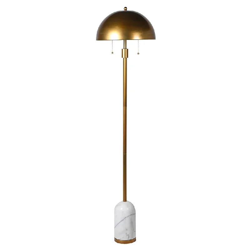 Contemporary Golden Dome and Marble Base Floor Lamp 160cm