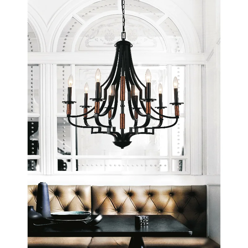 Chandeliers with Metal Frames in Black FinishChandeliers with Metal Frames in Black FinishScarlet Chandelier