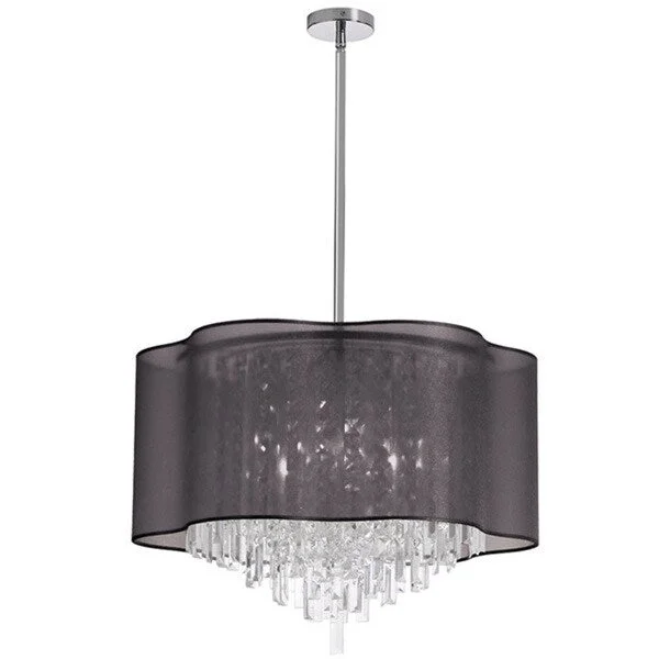 Chandeliers with Venetian Glass for a Luxurious LookChandeliers with Venetian Glass for a Luxurious LookDainolite 8-light Crystal Chandelier in Polished Chrome in Black Laminated Organza Shade