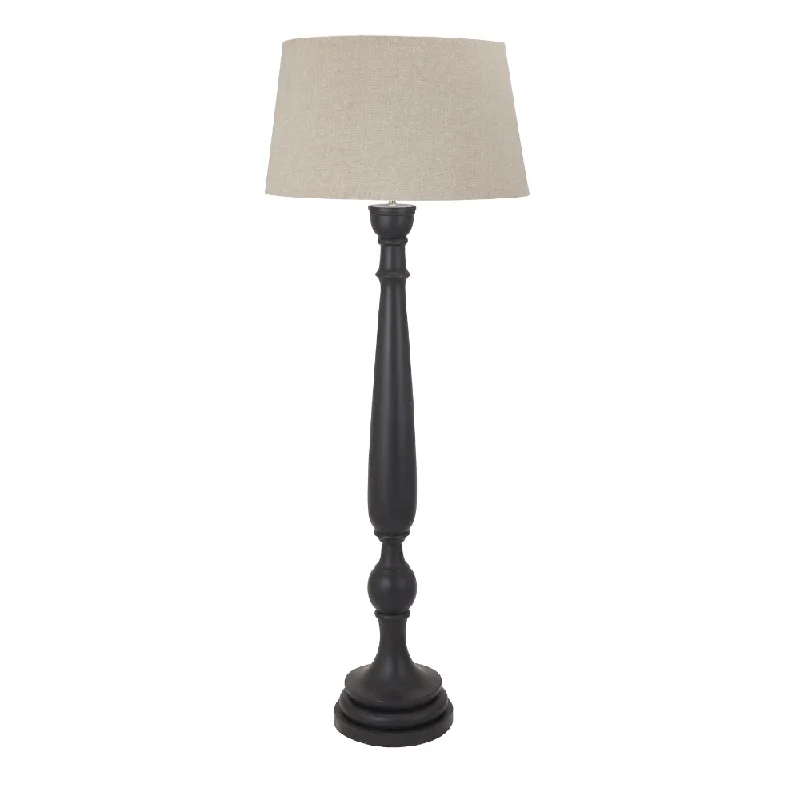 Dark Grey Floor Lamp With Linen Shade 164cm