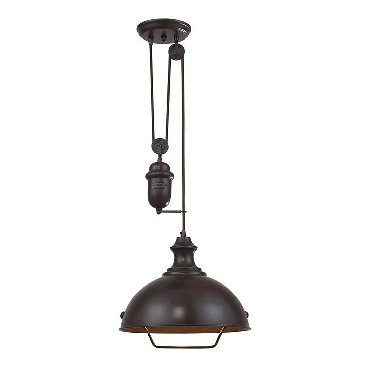 Farmhouse Single-Light Adjustable LED Pendant