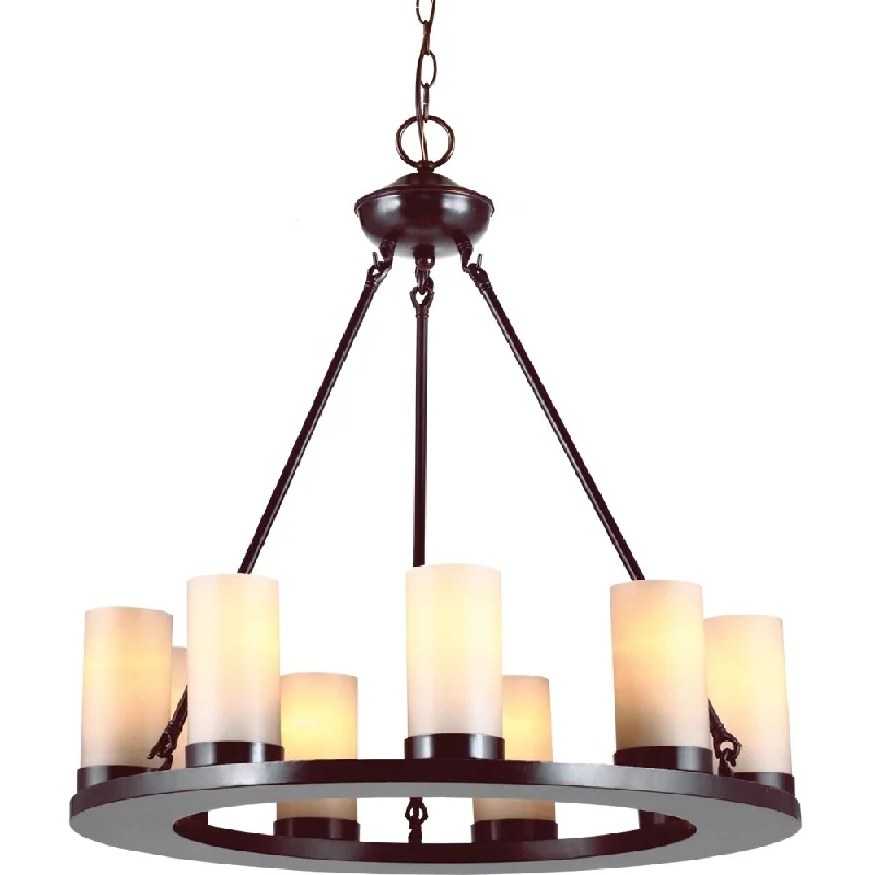 Chandeliers with Metal Frames in Copper FinishChandeliers with Metal Frames in Copper Finish'Ellington' Burnt Sienna 9-Light Single Tier Pillar Chandelier