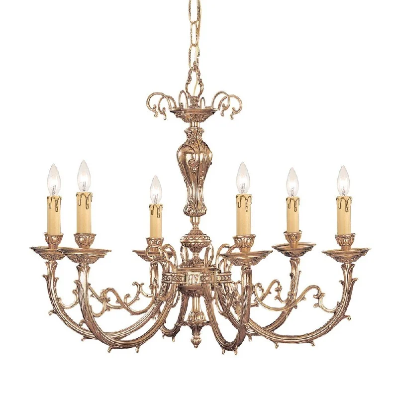 Chandeliers with Clear Crystal for a Sparkling EffectChandeliers with Clear Crystal for a Sparkling EffectEtta 6-light Olde Brass Chandelier