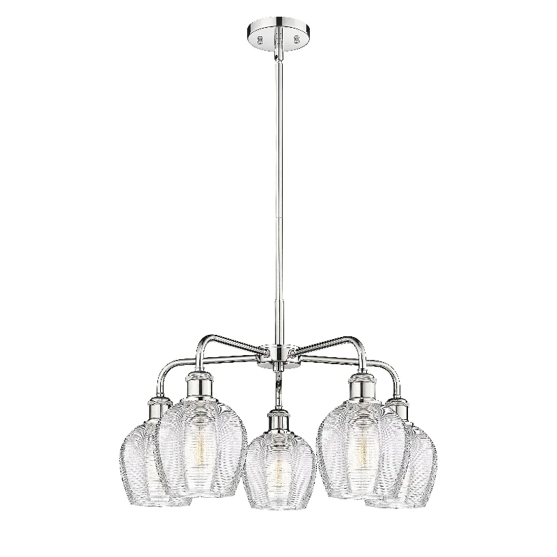 Chandeliers with Murano Glass for a High - End Artistic TouchChandeliers with Murano Glass for a High - End Artistic TouchInnovations Downtown Urban 516-5CR-PC-G462-6 Chandelier Light - Polished Chrome