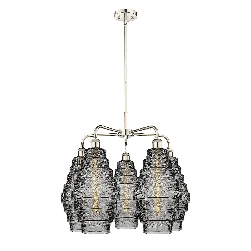 Chandeliers with Metal Frames in Bronze FinishChandeliers with Metal Frames in Bronze FinishInnovations Downtown Urban 516-5CR-PN-G673-8 Chandelier Light - Polished Nickel