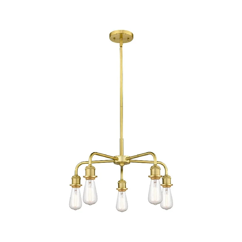 Chandeliers with Candle - Style Bulbs for a Classic AestheticChandeliers with Candle - Style Bulbs for a Classic AestheticInnovations Downtown Urban 516-5CR-SG Chandelier Light - Satin Gold