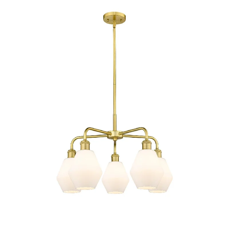 Chandeliers with Metal Frames in Gold FinishChandeliers with Metal Frames in Gold FinishInnovations Downtown Urban 516-5CR-SG-G651-6 Chandelier Light - Satin Gold