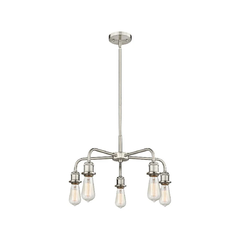 Minimalist Chandeliers for Sleek and Simple InteriorsMinimalist Chandeliers for Sleek and Simple InteriorsInnovations Downtown Urban 516-5CR-SN Chandelier Light - Satin Nickel