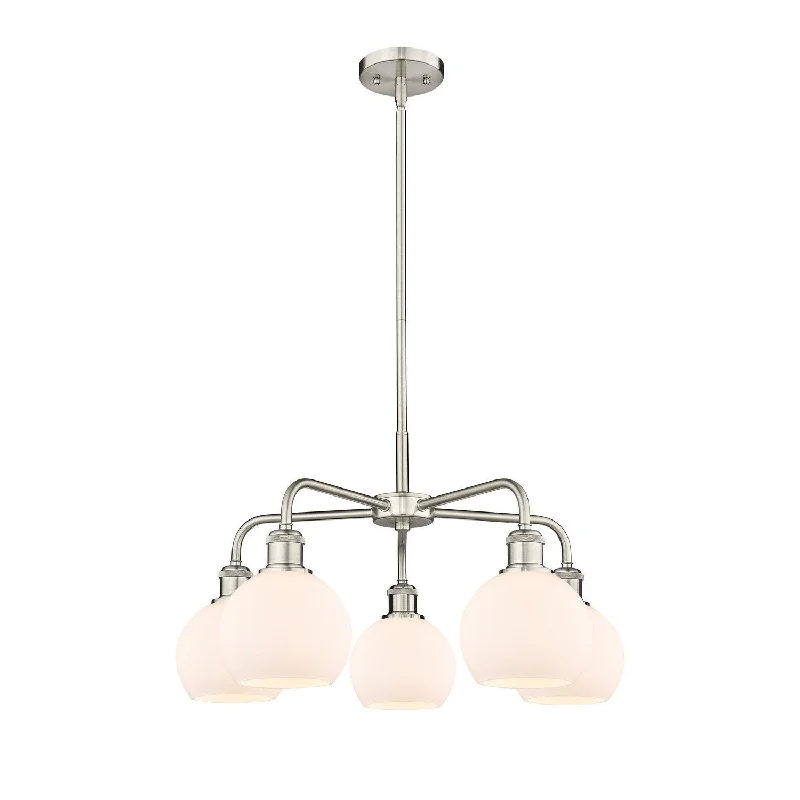 Chandeliers with Clear Crystal for a Sparkling EffectChandeliers with Clear Crystal for a Sparkling EffectInnovations Downtown Urban 516-5CR-SN-G121-6 Chandelier Light - Satin Nickel