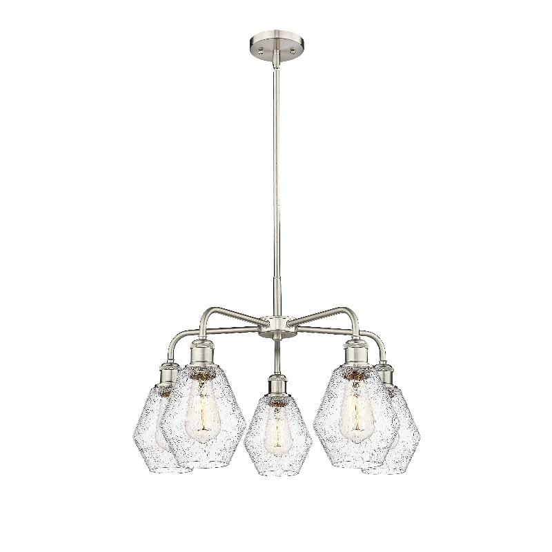 Chandeliers with Metal Frames in Gold FinishChandeliers with Metal Frames in Gold FinishInnovations Downtown Urban 516-5CR-SN-G654-6 Chandelier Light - Satin Nickel