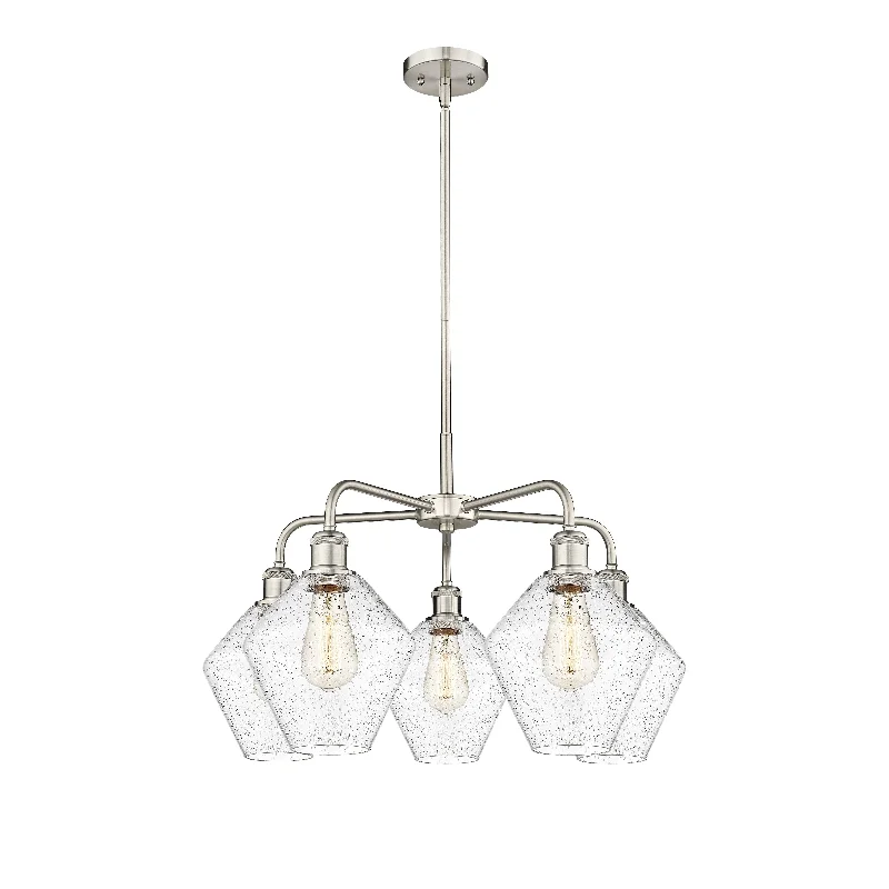 French Country Chandeliers with a Romantic AuraFrench Country Chandeliers with a Romantic AuraInnovations Downtown Urban 516-5CR-SN-G654-8 Chandelier Light - Satin Nickel
