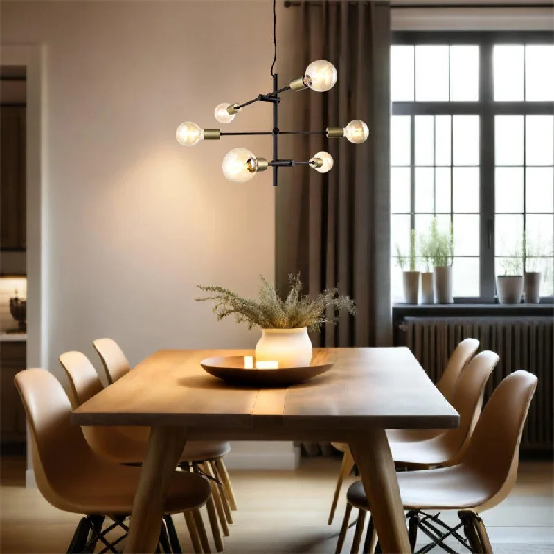 Josefine Pendant Light 6Lt in Matt Black