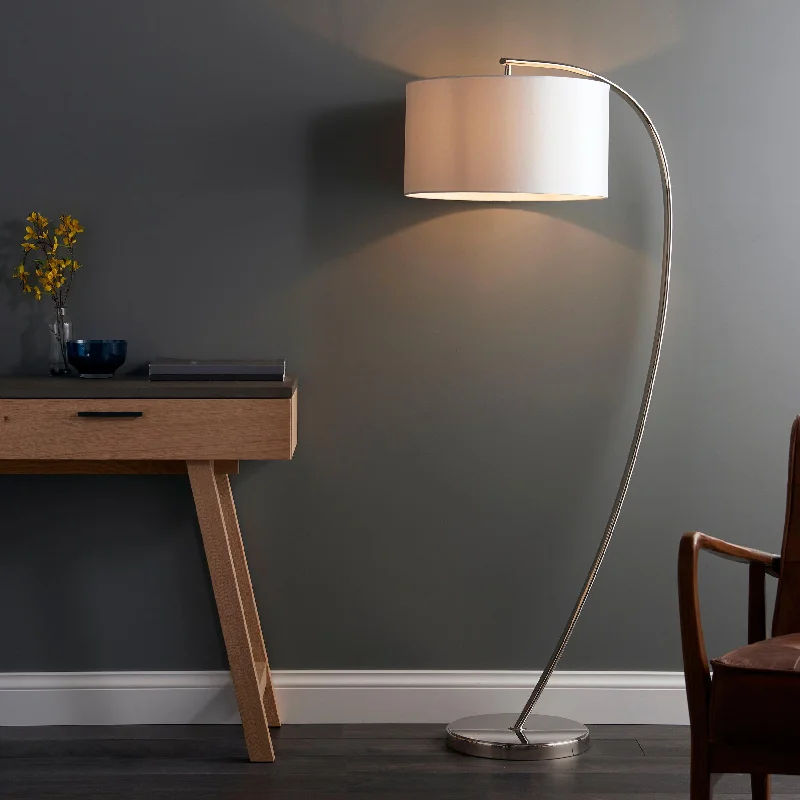 Josephine Nickel Arc Floor Lamp