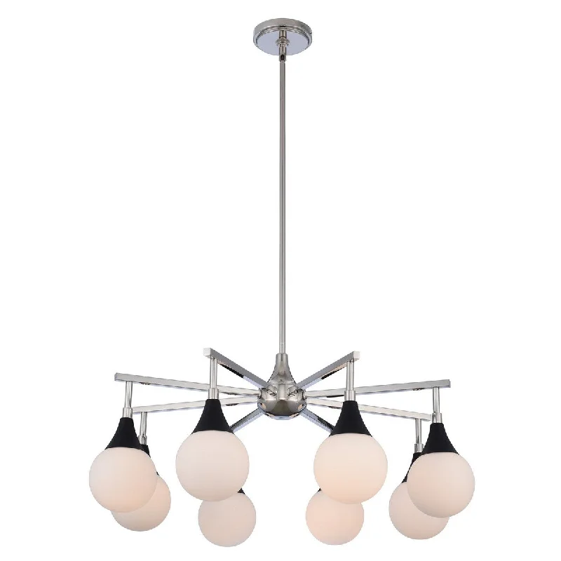 French Country Chandeliers with a Romantic AuraFrench Country Chandeliers with a Romantic AuraKalco 508570BPN Eight Light Chandelier Bogart Matte Black w Polished - One Size