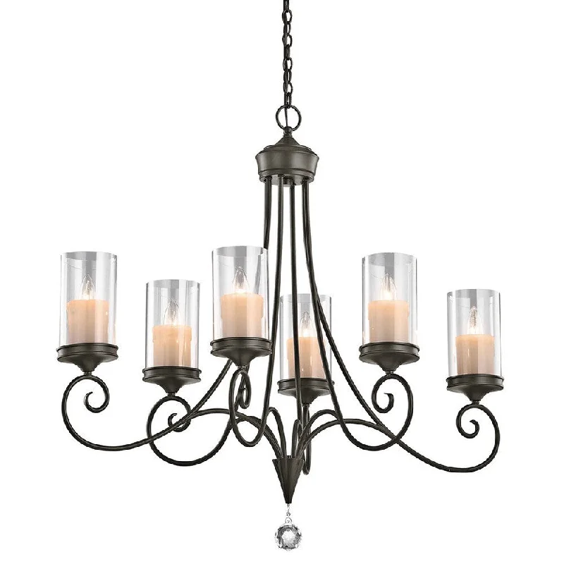 Chandeliers with Metal Frames in Bronze FinishChandeliers with Metal Frames in Bronze FinishKichler Lighting Lara Collection 6-light Shadow Bronze Oval Chandelier
