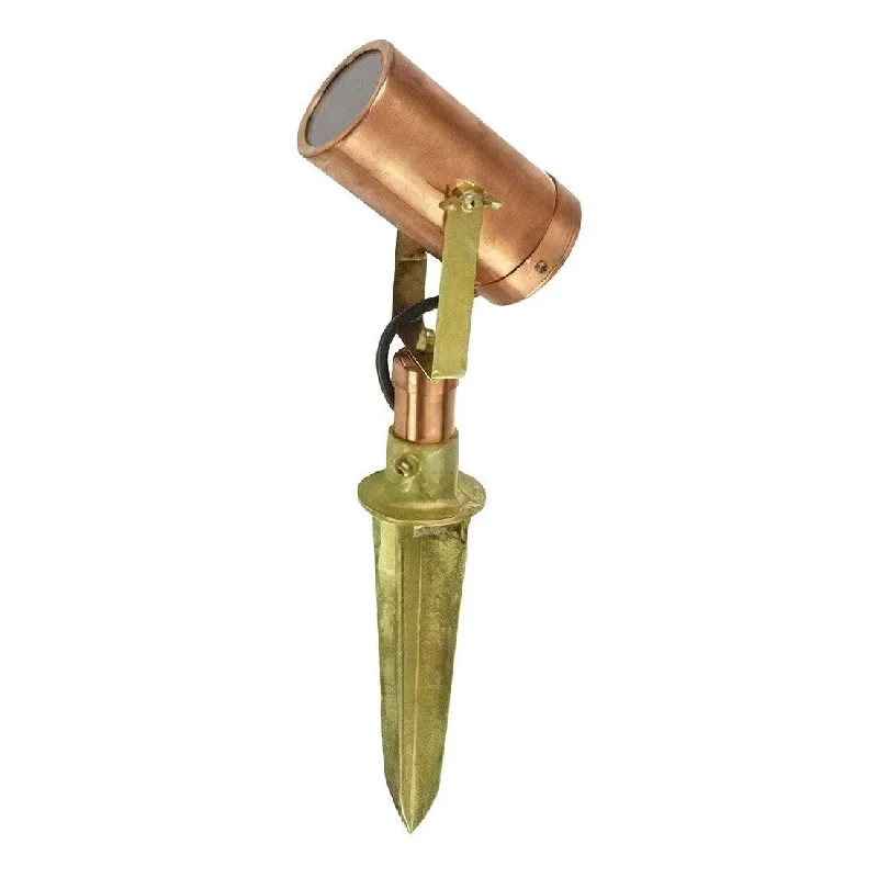 Solid Copper Garden Spike Spot Light Adjustable Honeycomb Lens PL-Henna